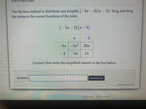 use the box method to distribute and simplify|box method formula calculator.